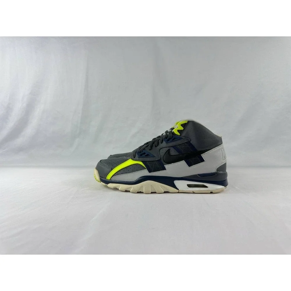 Nike Air Trainer SC High Gray Navy 2013 Seahawks Men Size 12 Shoes 302346-007